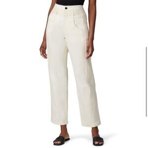 Colovos high rise white cream straight leg ankle jeans 27